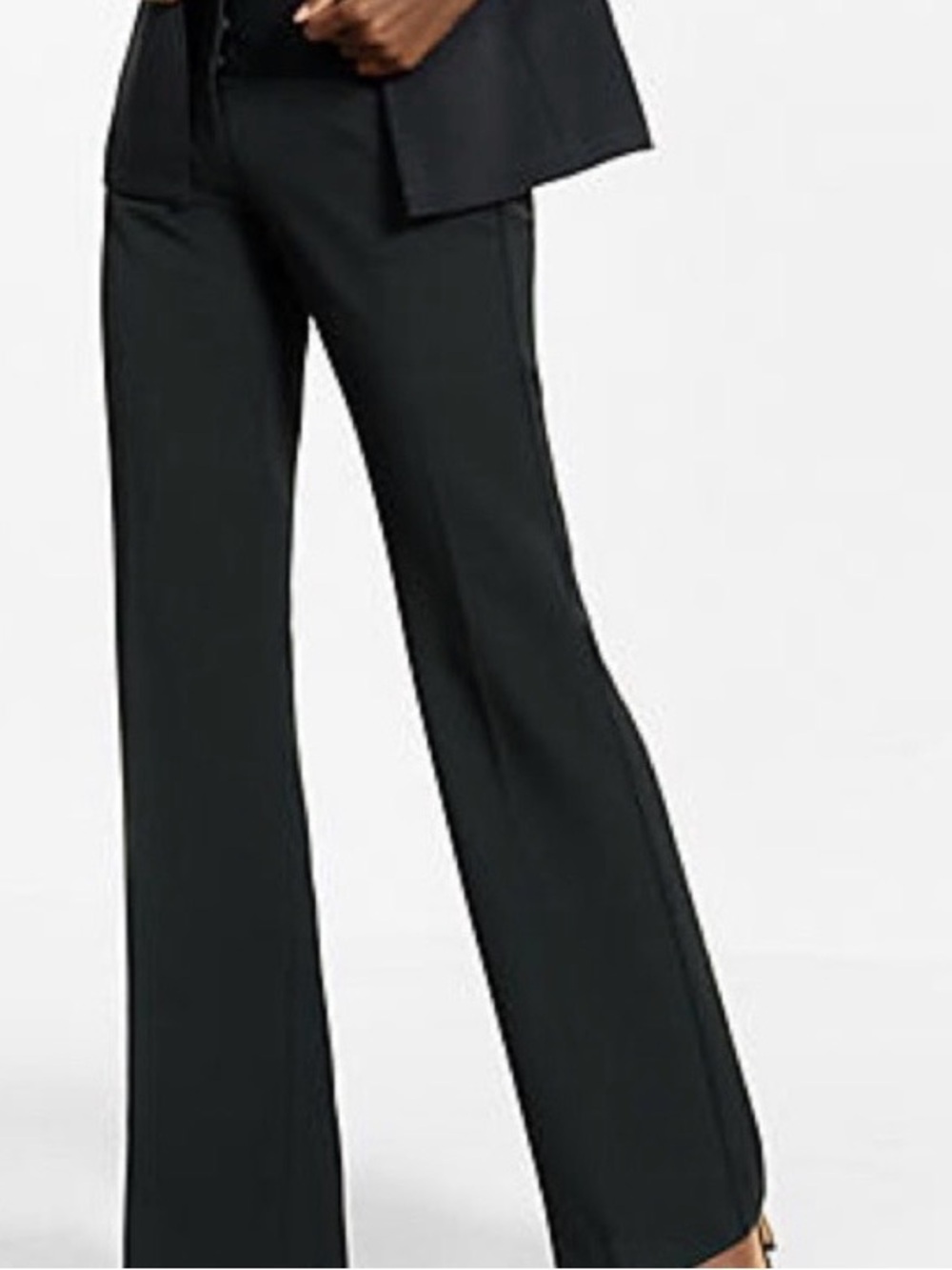Express Editor Black Striped Flare Low Rise Pants Size 10